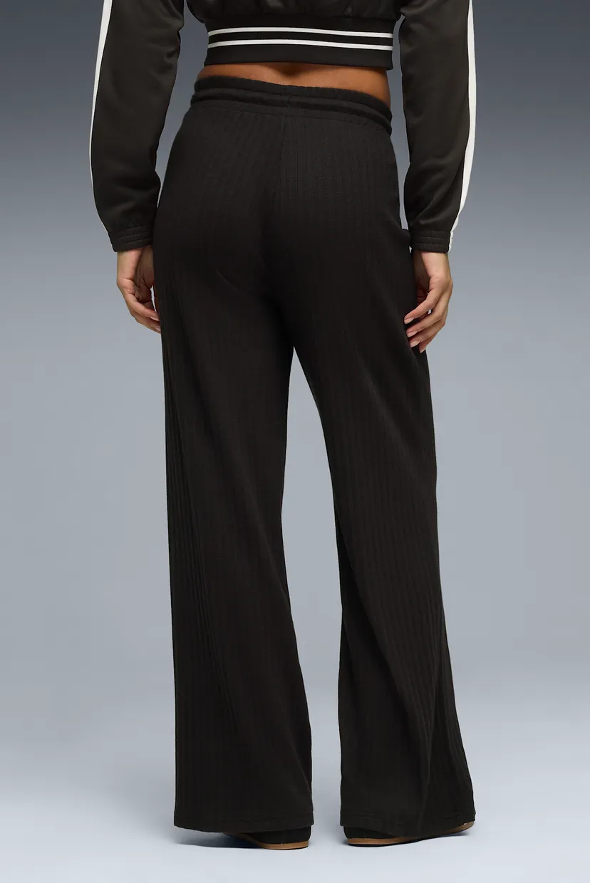 Женские черные спортивные брюки в полоску HER High-Waist Wide Leg Pants Women 3