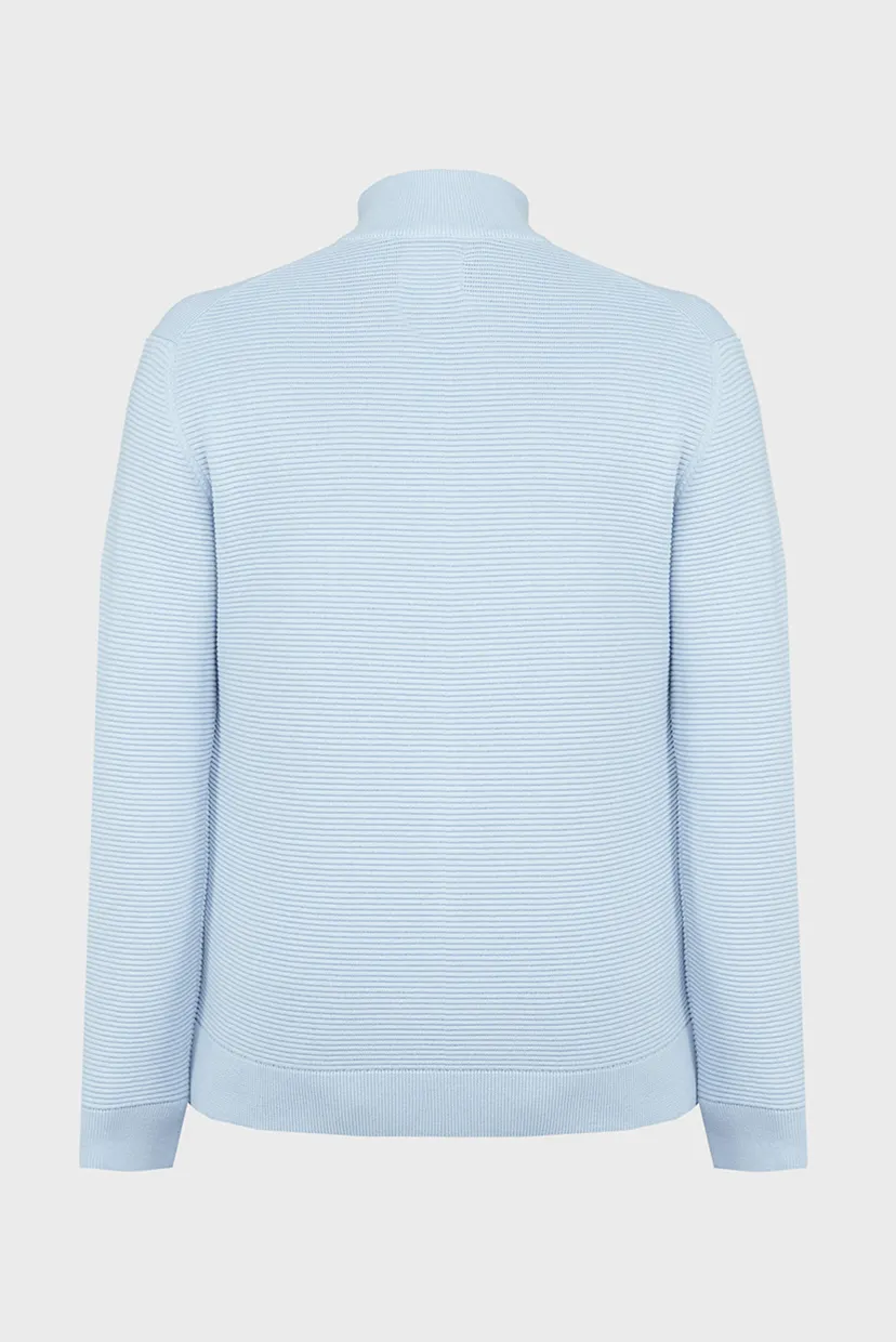 Чоловічий блакитний кардиган TEXTURED COTTON FULL ZIP 6