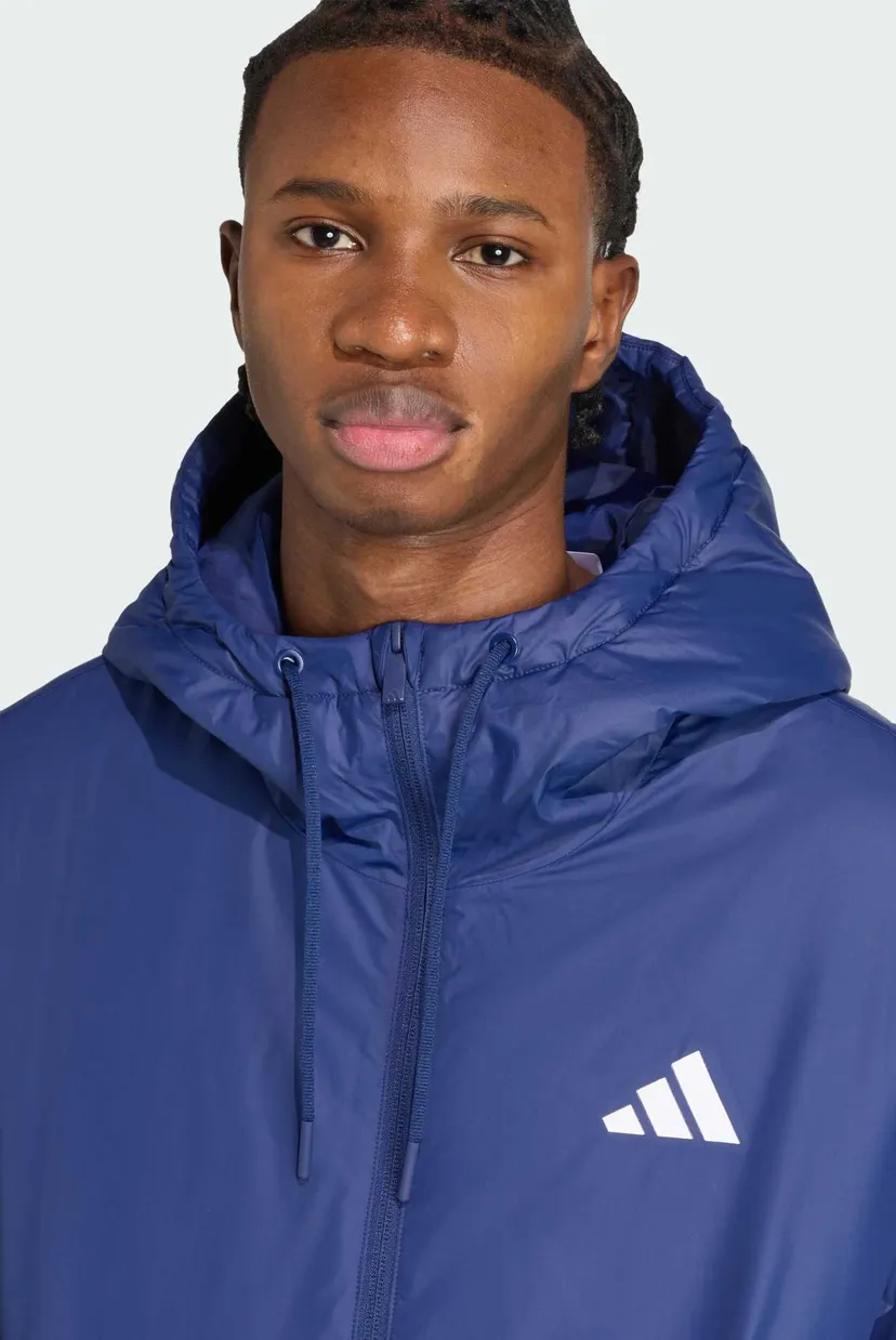 Чоловіча синя куртка Essentials CLIMAWARM 3-Stripes Insulated Hooded 4