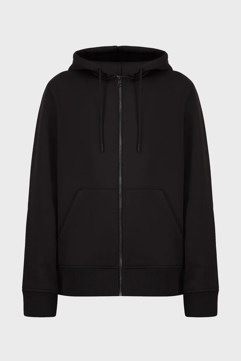 Чоловіче чорне худі LOGO TAPE ZIP THROUGH HOODIE 6