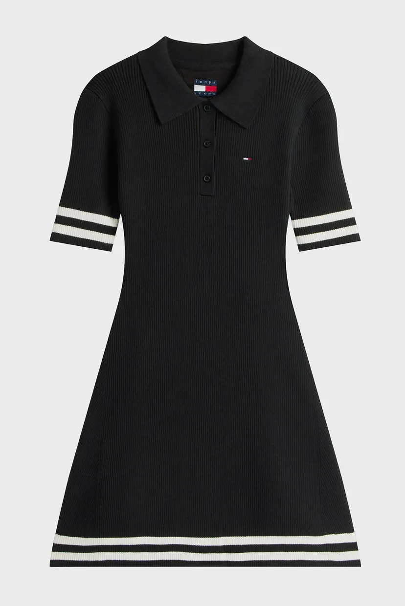 Женское черное платье F&F SWEATER POLO MINI 5