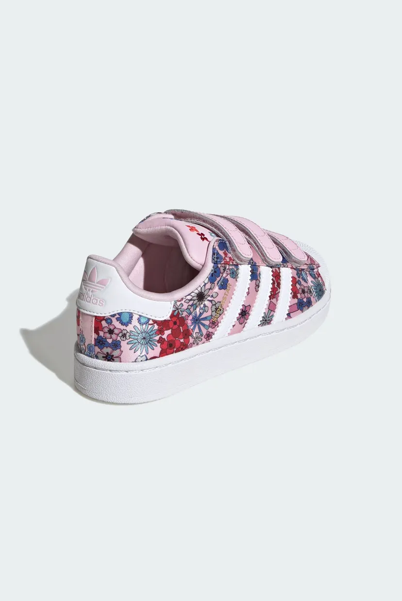 Дитячі рожеві снікерси з візерунком ADIDAS LIBERTY LONDON SUPERSTAR II COMFORT CLOSURE 5