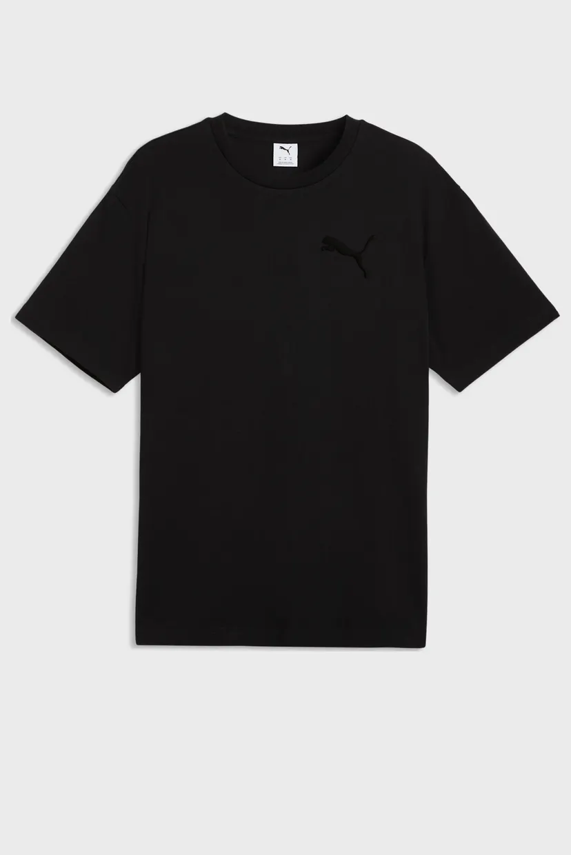 Чоловіча чорна футболка Essentials Elevated Cat Logo Relaxed Tee Men 4