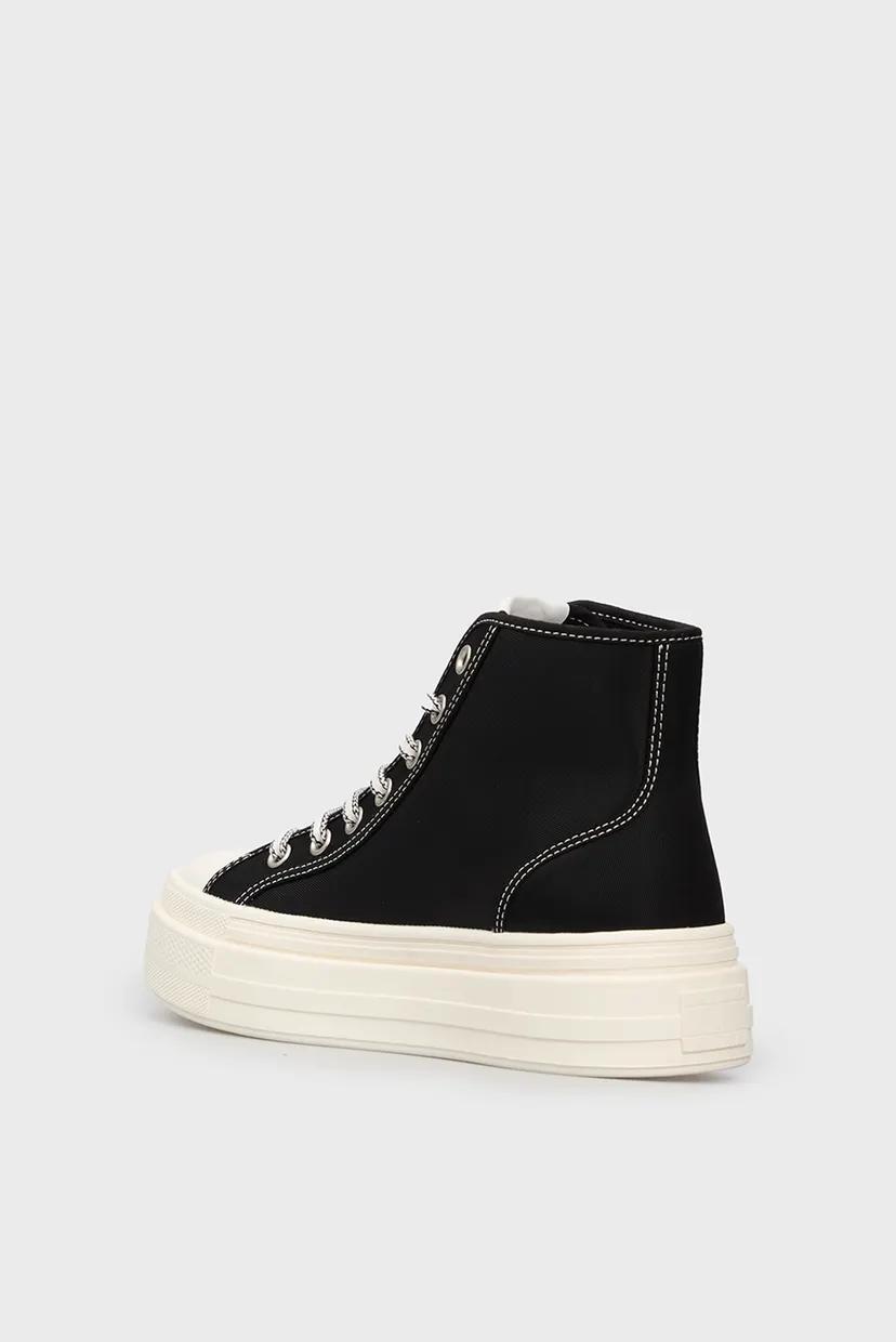 Жіночі чорні кеди TJW FOXING FLATFORM SNEAKER HIGH 5