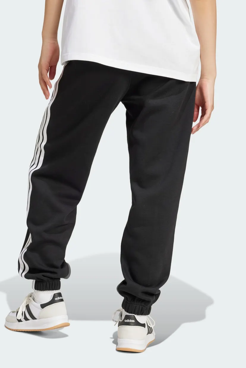 Жіночі чорні спортивні штани Essentials 3-Stripes Fleece Loose-Fit 3
