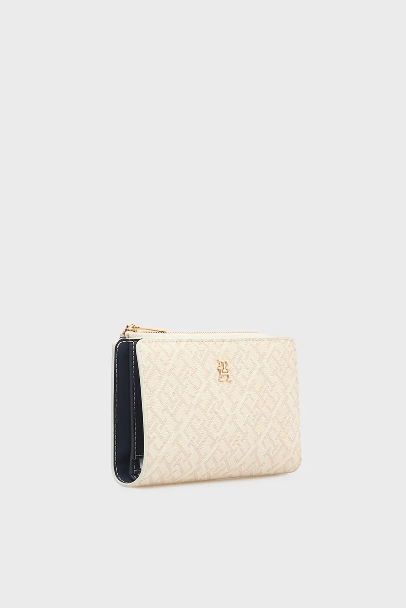 Женский бежевый кошелек с узором CON BIFOLD 3