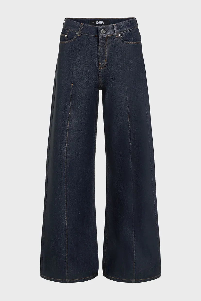 Жіночі темно-сині джинси COATED WIDE LEG 5
