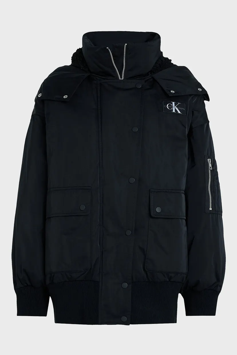Женская черная куртка ARCHIVAL OVERSIZED HOODED BOMBER 5