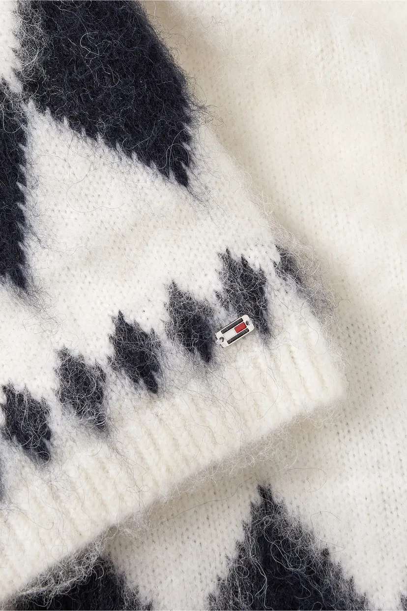 Женский белый кардиган FAIRISLE OVERSIZED V-NK CARDI 4