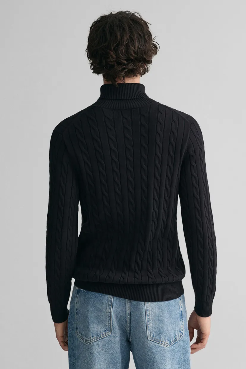 Чоловічий чорний гольф COTTON CABLE TURTLE NECK 3