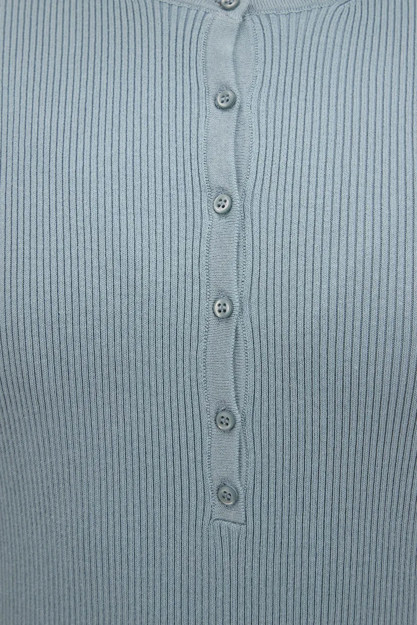 Женский голубой джемпер WOVEN LABEL HENLEY SWEATER 5