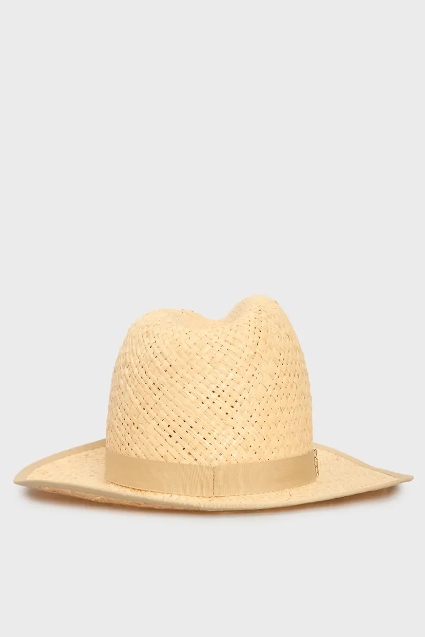 Женская бежевая шляпа PREMIUM BEACH FEDORA 3