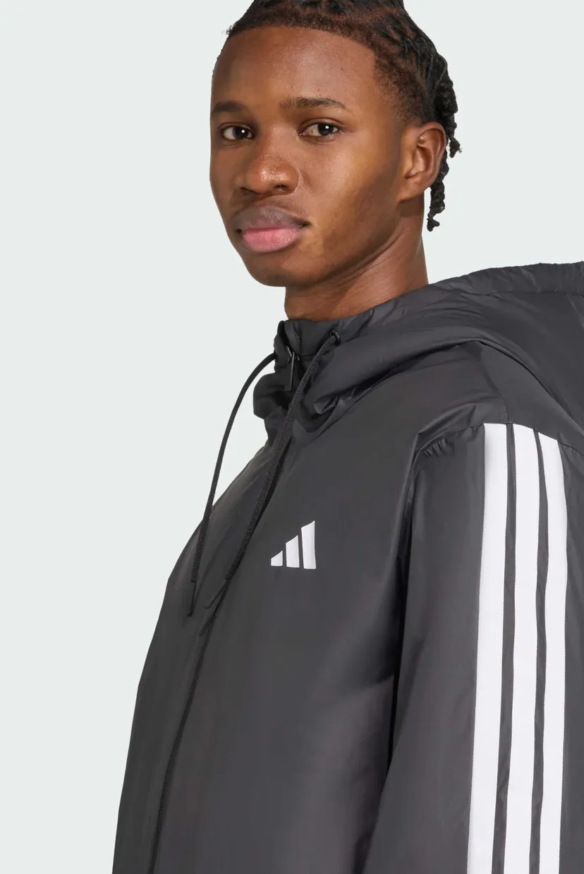 Чоловіча чорна куртка Essentials CLIMAWARM 3-Stripes Insulated Hooded 4