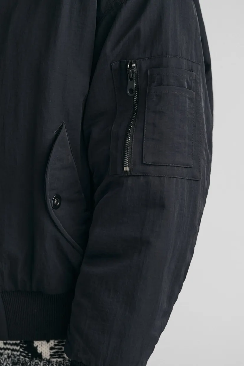Чоловічий чорний бомбер OVERSIZED FLIGHT BOMBER JACKET 6