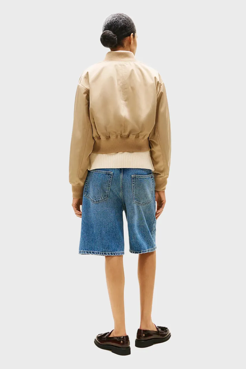 Женский бежевый бомбер NYLON REG CROPPED 3