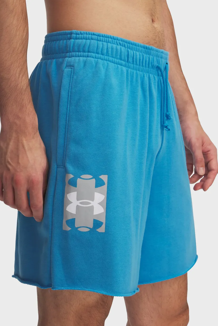 Чоловічі блакитні шорти UA Rival TerryLogo8inShort 4