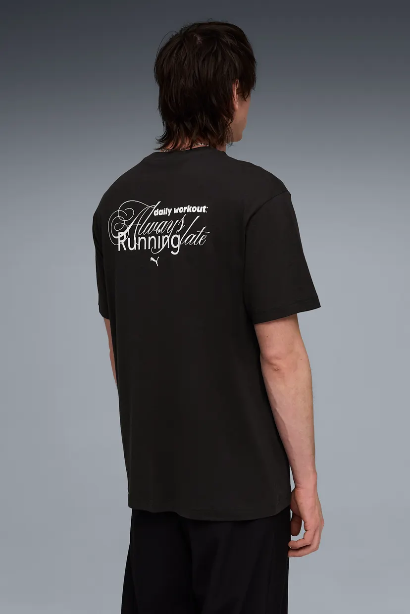 Чоловіча чорна футболка Graphic Slogan Relaxed Tee Men 3