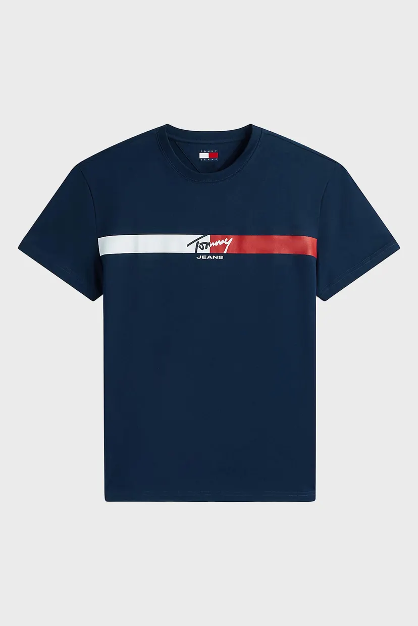 Чоловіча темно-синя футболка SIGNATURE STRIPE 5