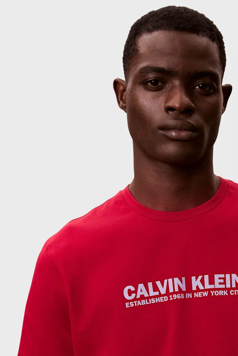 Мужская красная футболка CALVIN KLEIN GRAP 5