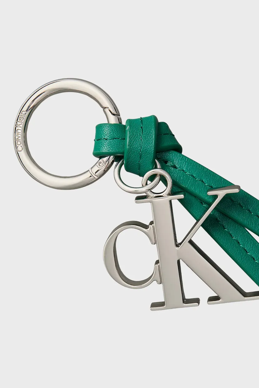 Женский зеленый кожаный брелок TASSLE BAG CHARM 3