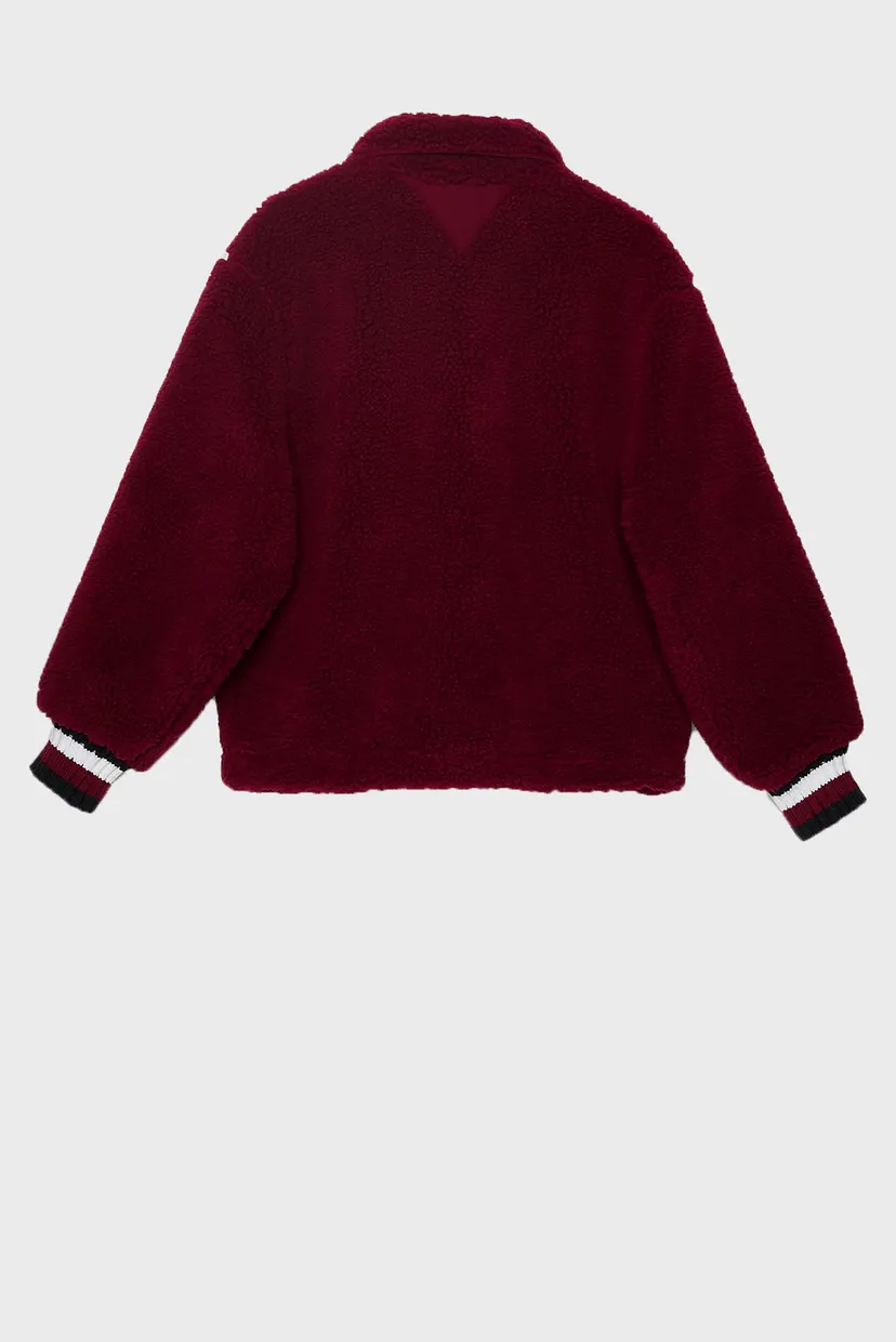 Женская бордовая куртка THC FAUX FUR VARSITY 8