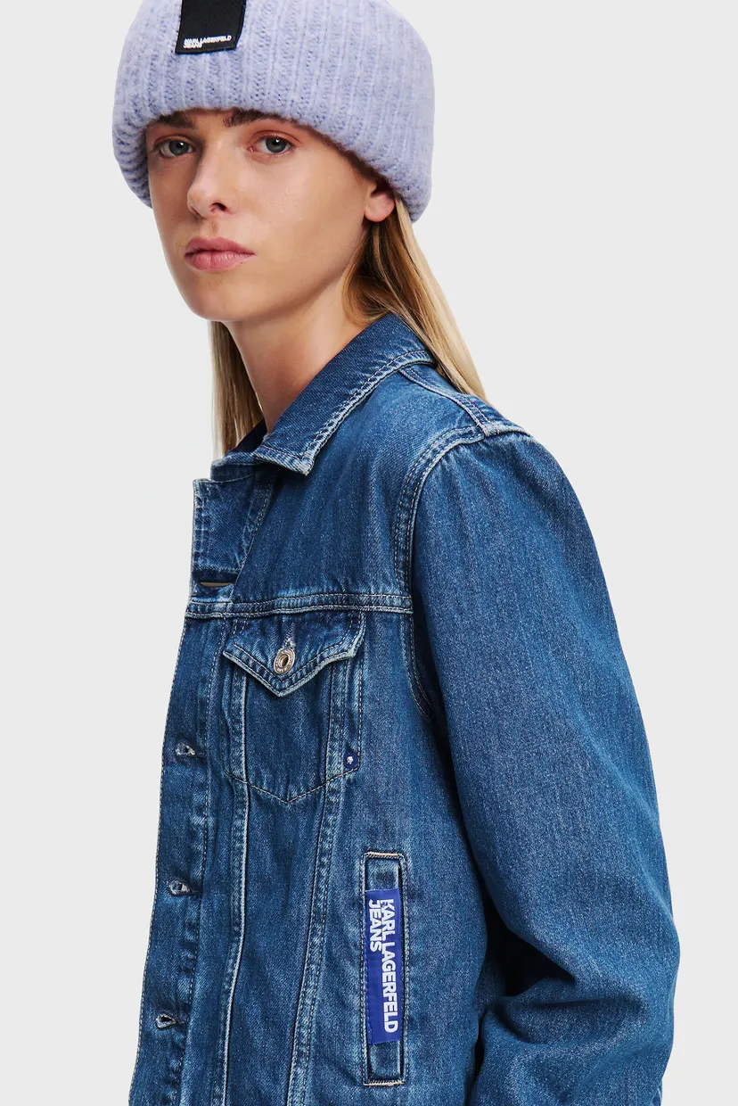 Жіноча синя джинсова куртка regular jacket 4
