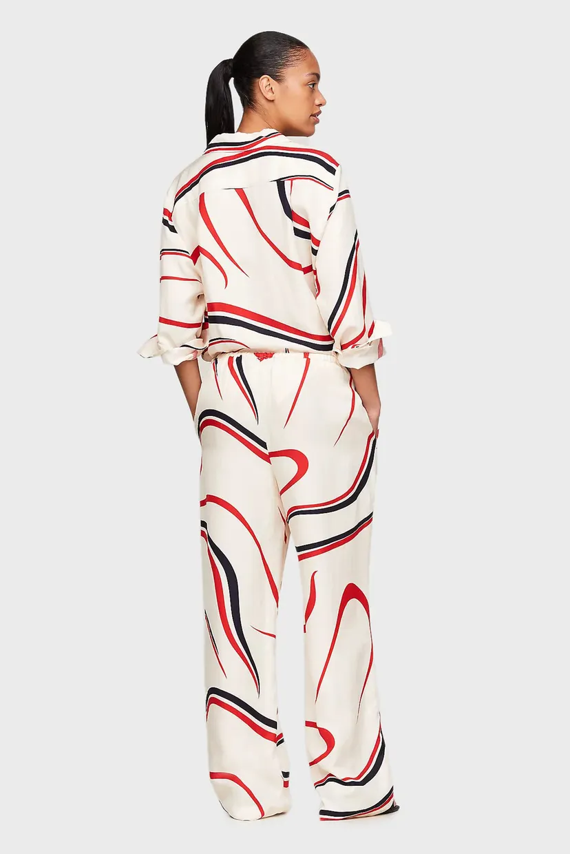 Женские белые брюки с узором RIBBON VISCOSE PULL ON 3