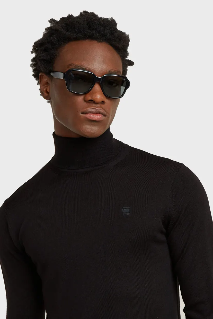Мужской черный шерстяной гольф Premium core turtle knit 4