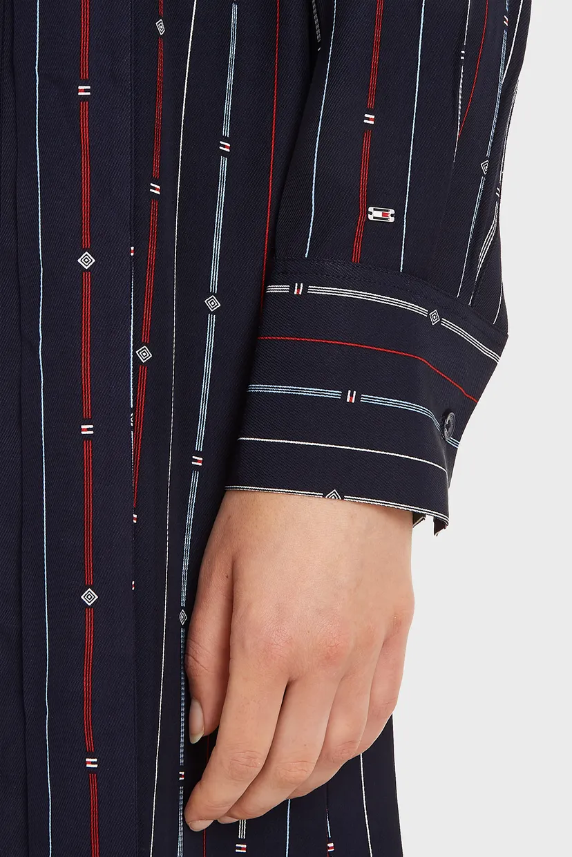 Женское темно-синее платье в полоску FOULARD KNEE SHIRTDRESS 3