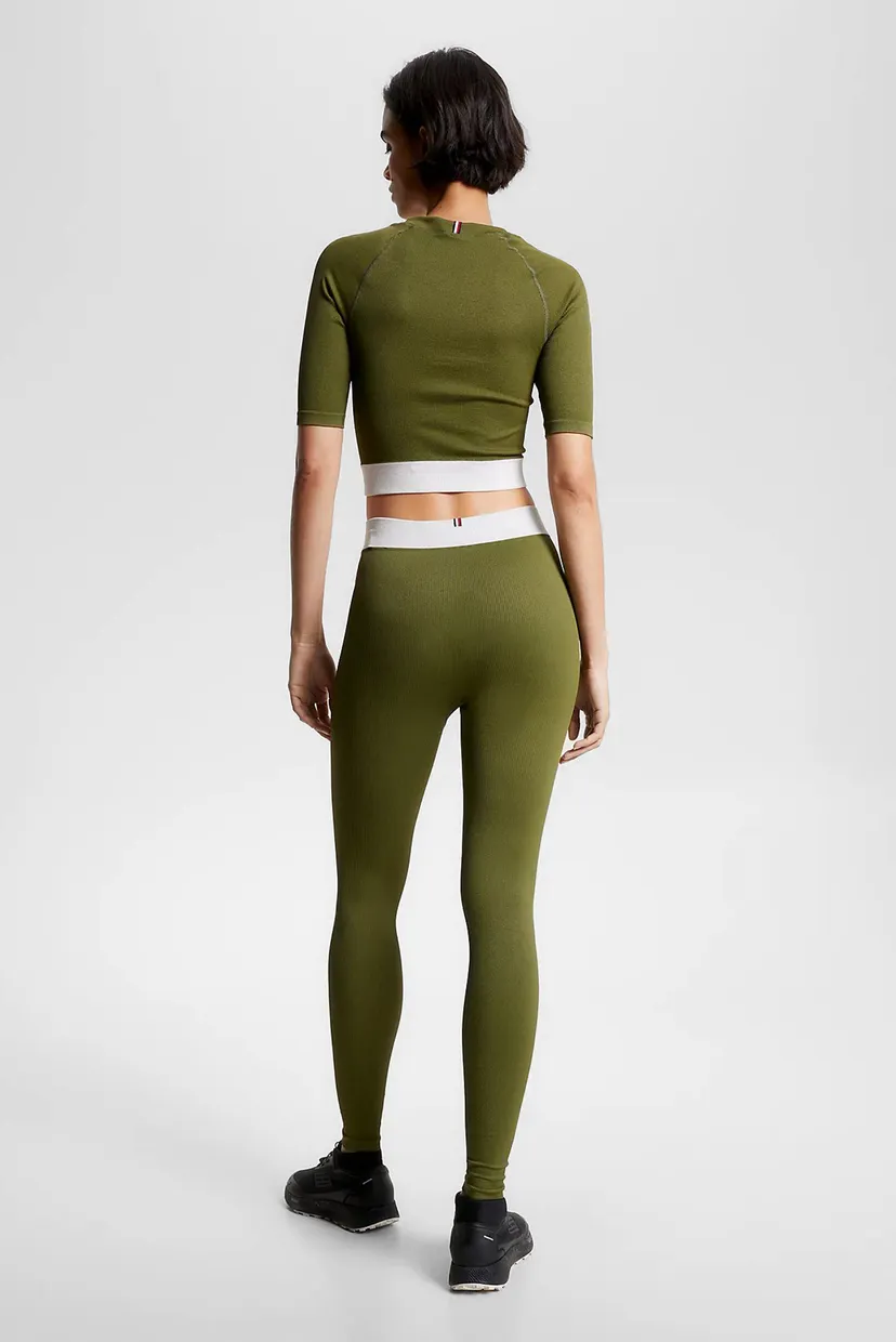 Женский зеленый топ SLIM SEAMLESS CROPPED SS TEE 3