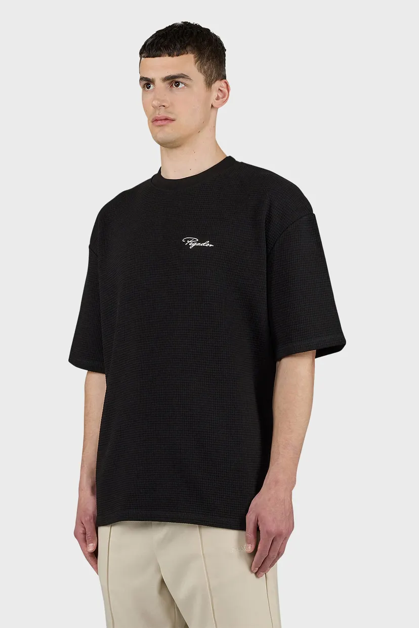 Чоловіча чорна футболка Signar Oversized Waffle Tee 3