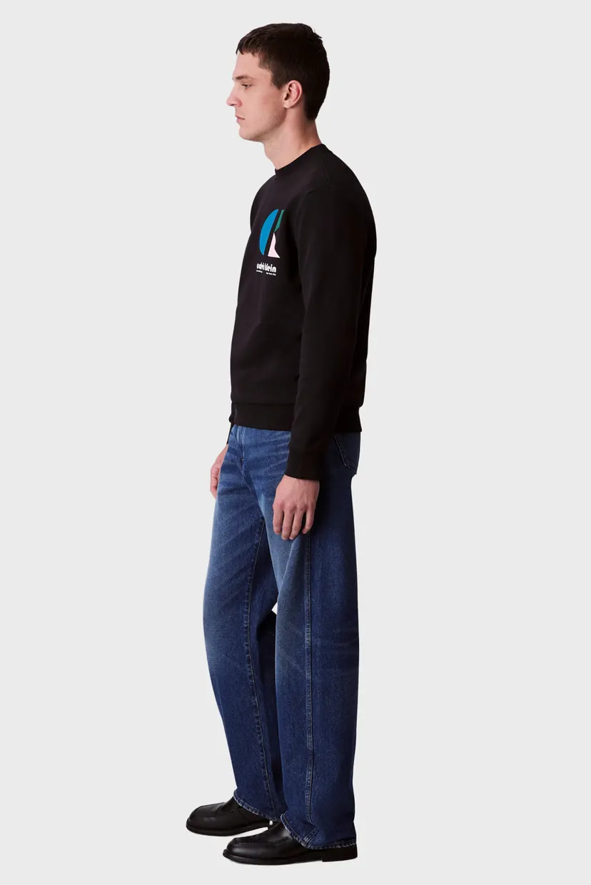 Мужской черный свитшот LS EU 350TERRY CK BAUHAUS LOGO C 3
