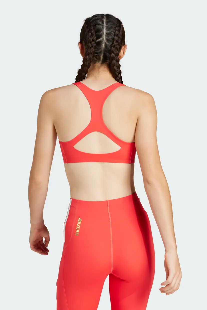 Жіночий червоний топ Adizero Run Medium Support 3