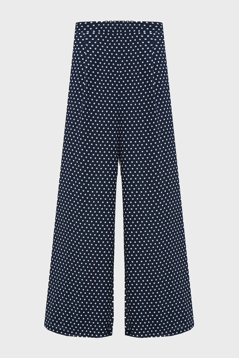 Женские темно-синие брюки в горошек GRPC DOT WIDE LEG 4