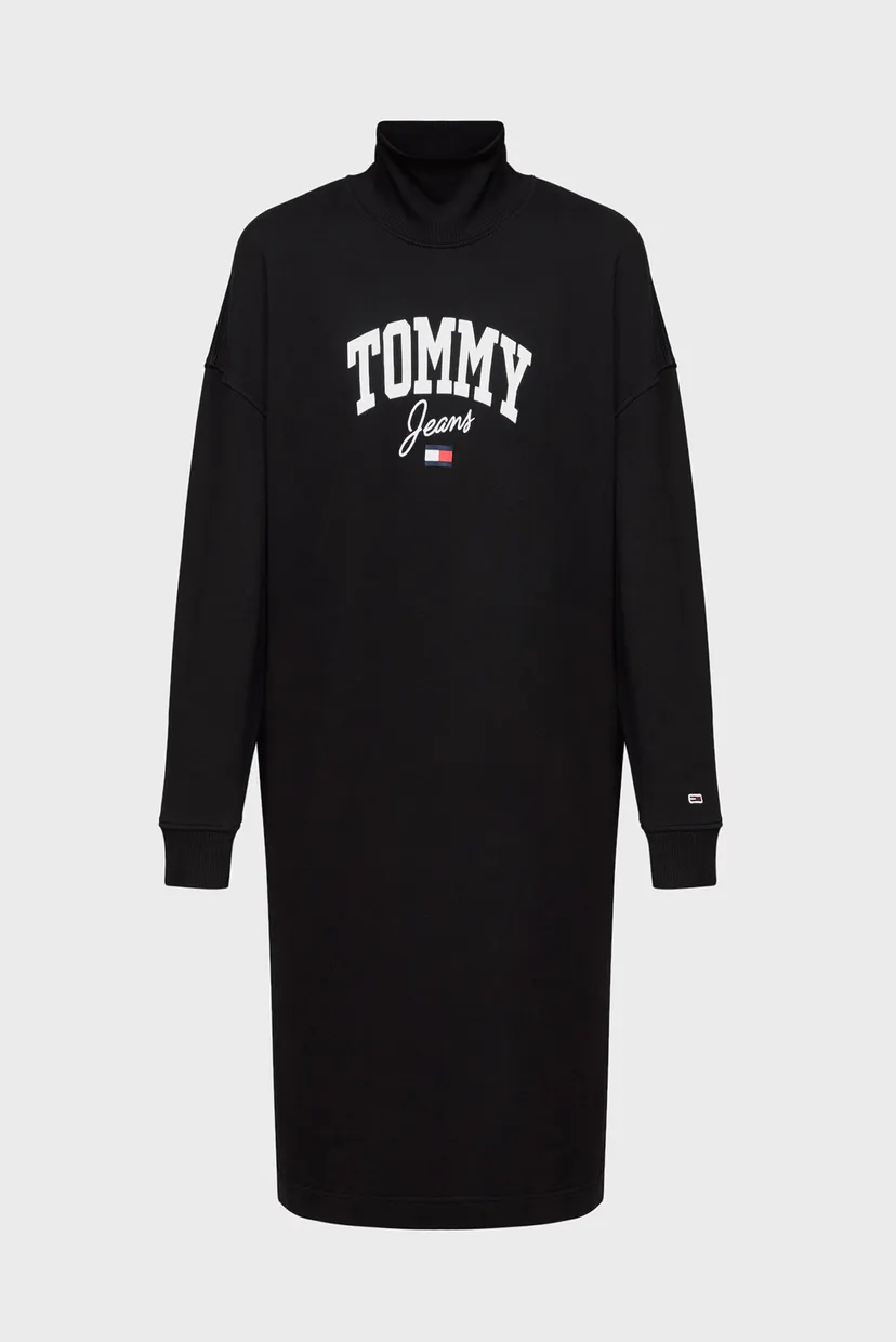 Женское черное платье TJW NEW VARISTY MOCK NECK DRESS 6