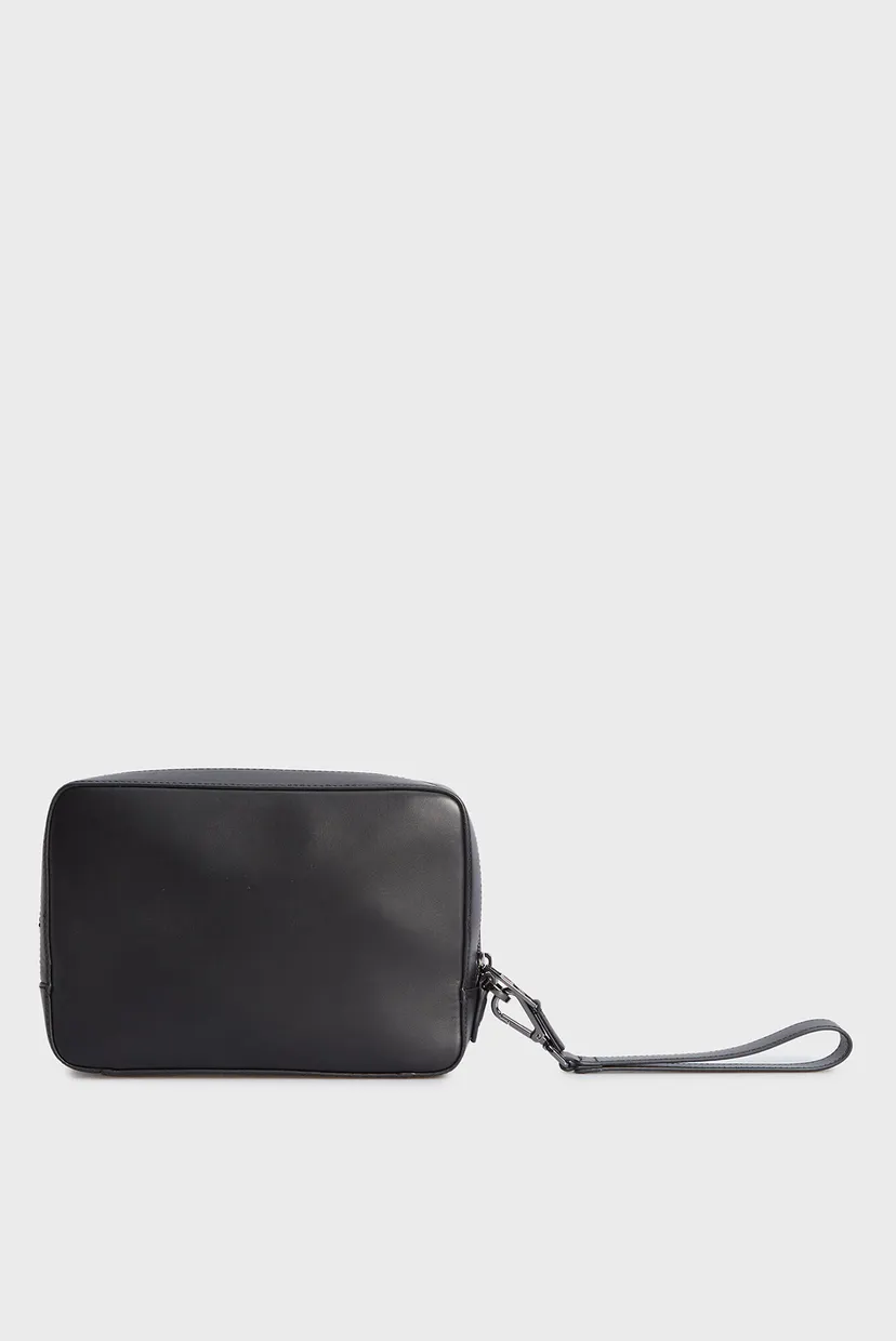 Мужской черный кожаный несессер TH MODERN LEA WASHBAG 4