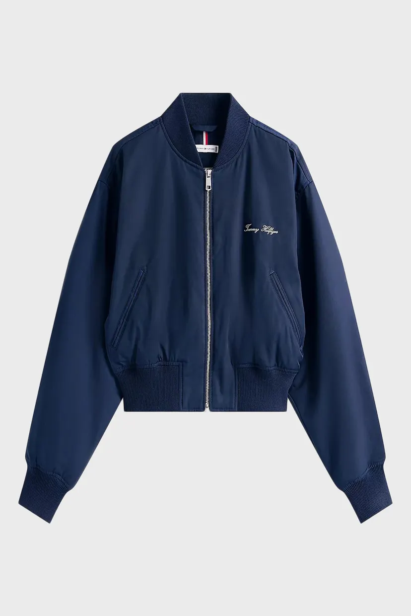 Женский синий бомбер NYLON REG CROPPED 5