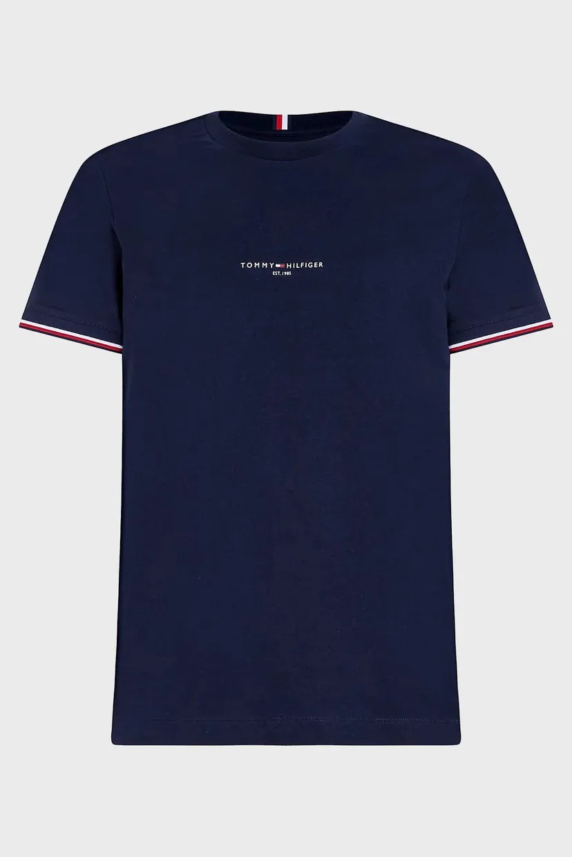 Чоловіча темно-синя футболка TOMMY LOGO TIPPED TEE 5