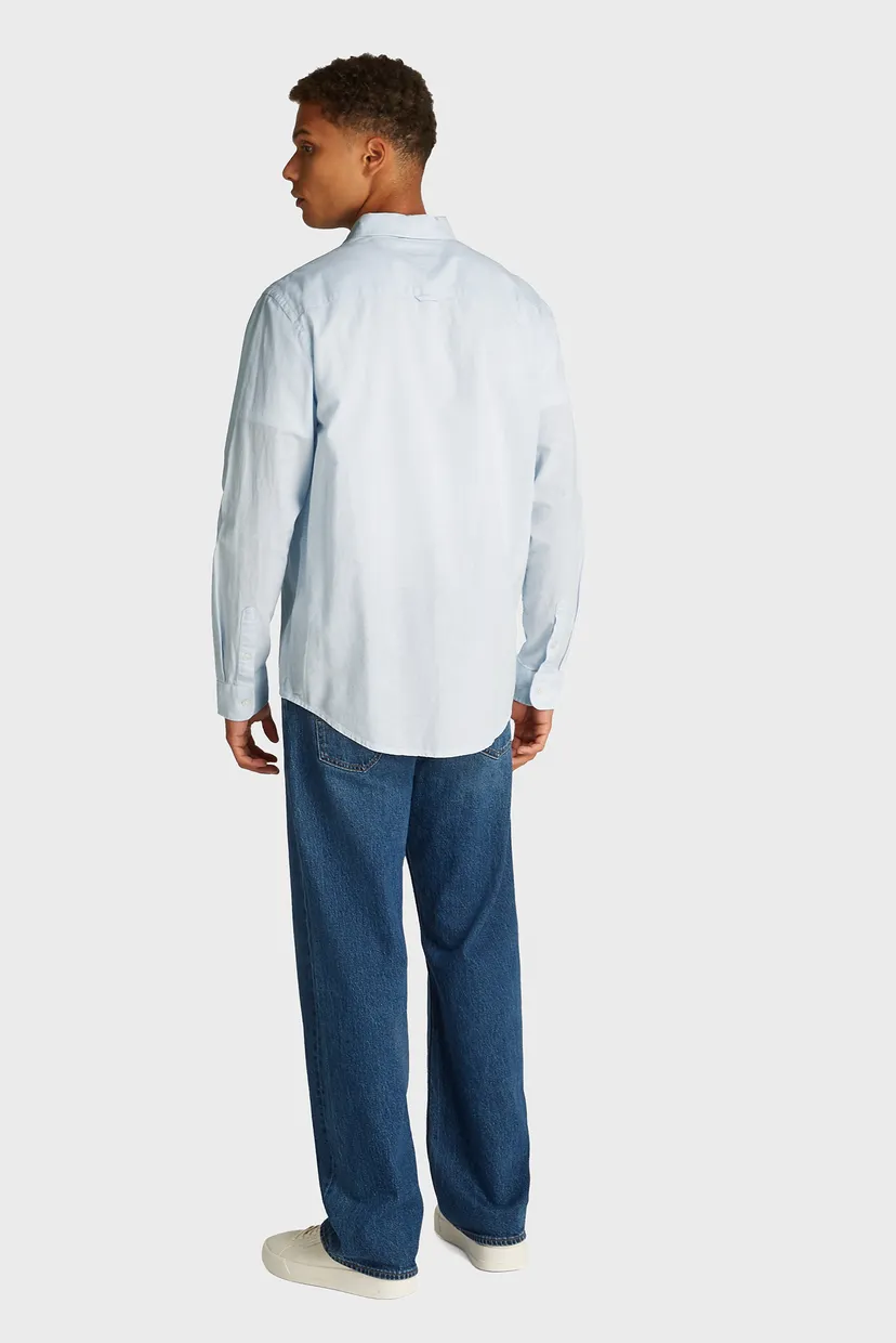 Мужская голубая рубашка TJM REG LINEN BLEND 3
