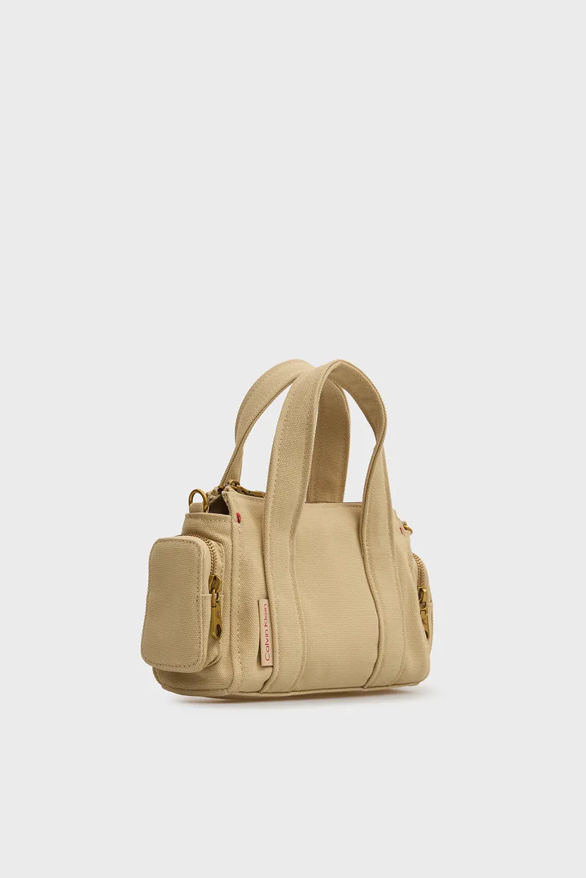 Жіноча бежева сумка WEBBING STRAP CANVAS POCKET BAG 3