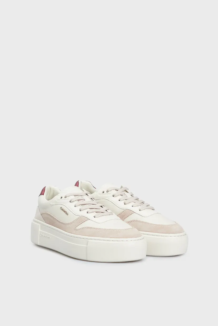 Женские белые кожаные сникерсы CUPSOLE LACE UP 3