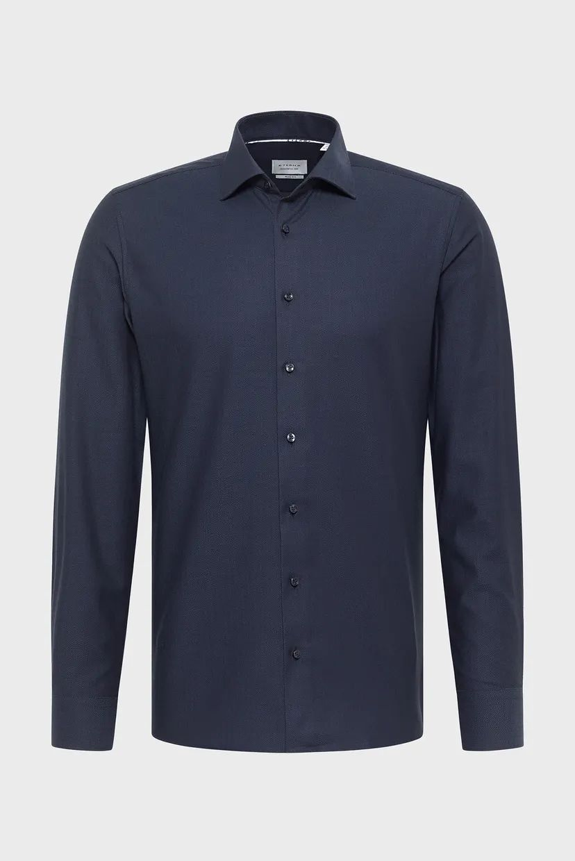 Чоловіча темно-синя сорочка з візерунком SLIM FIT 6