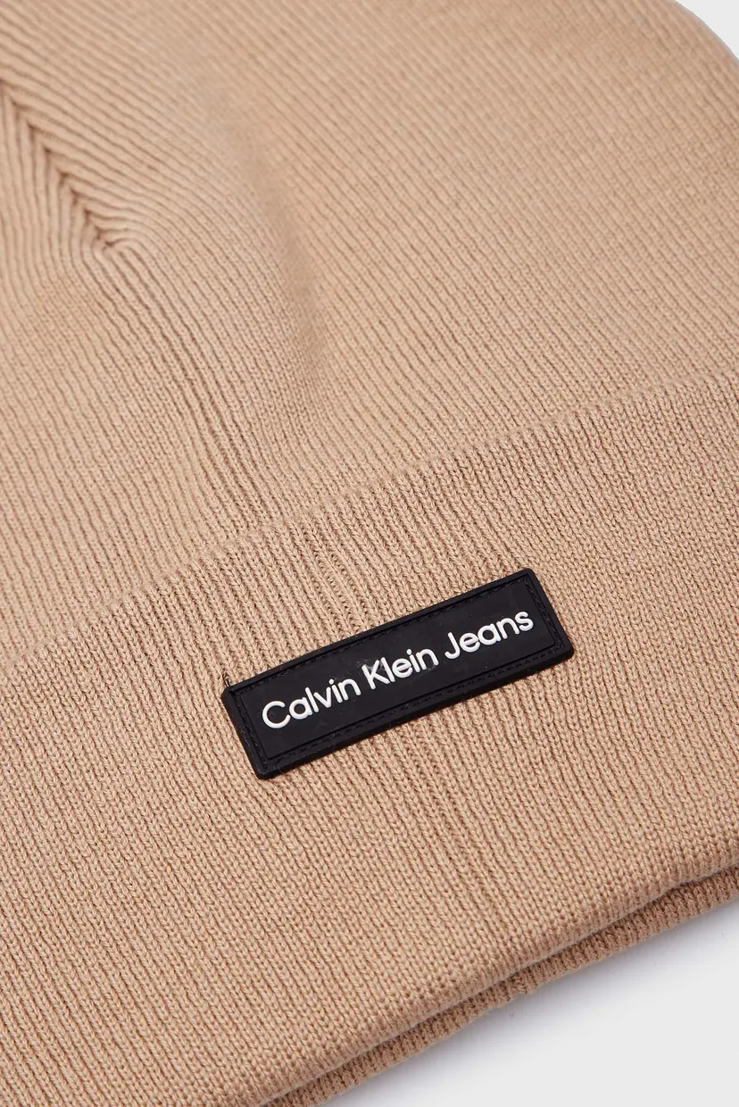 Мужская бежевая шапка INST PATCH BEANIE 3