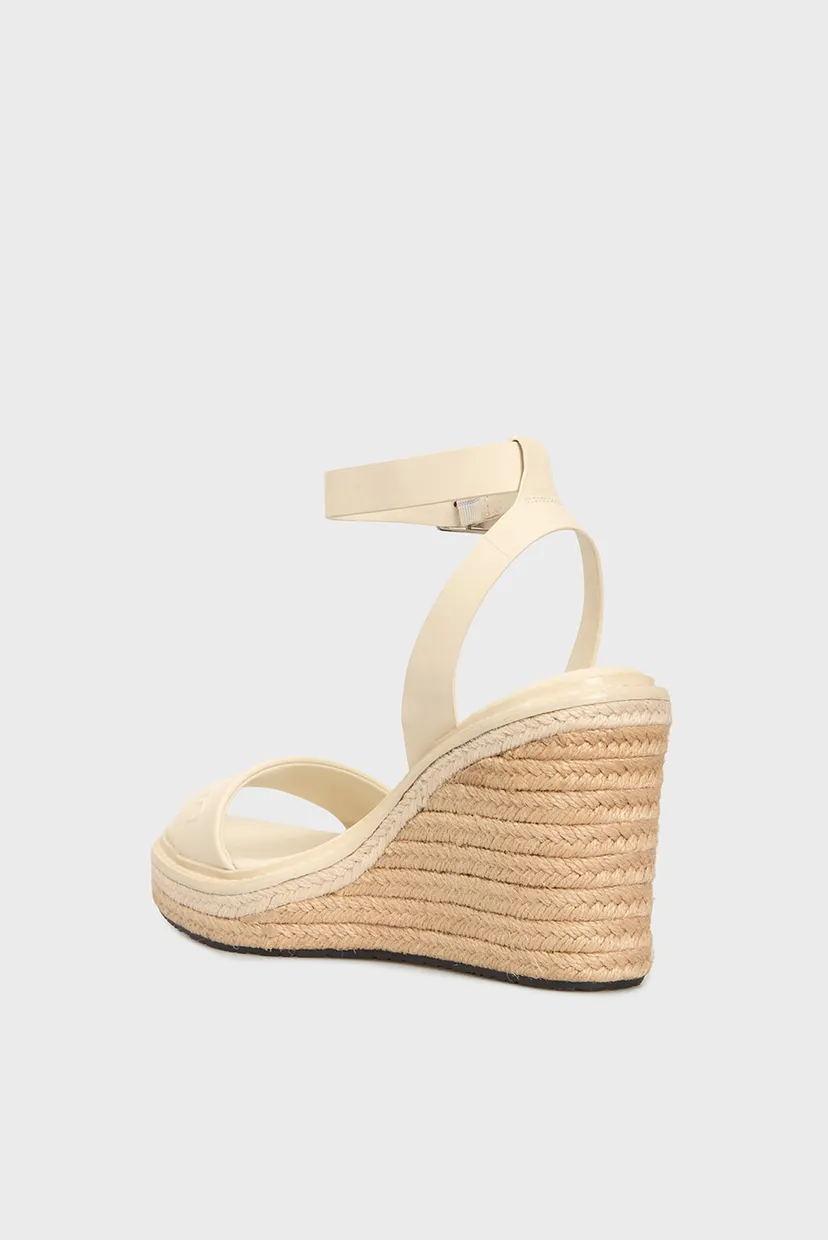 Женские белые кожаные босоножки WEDGE SANDAL 70 - HE 5