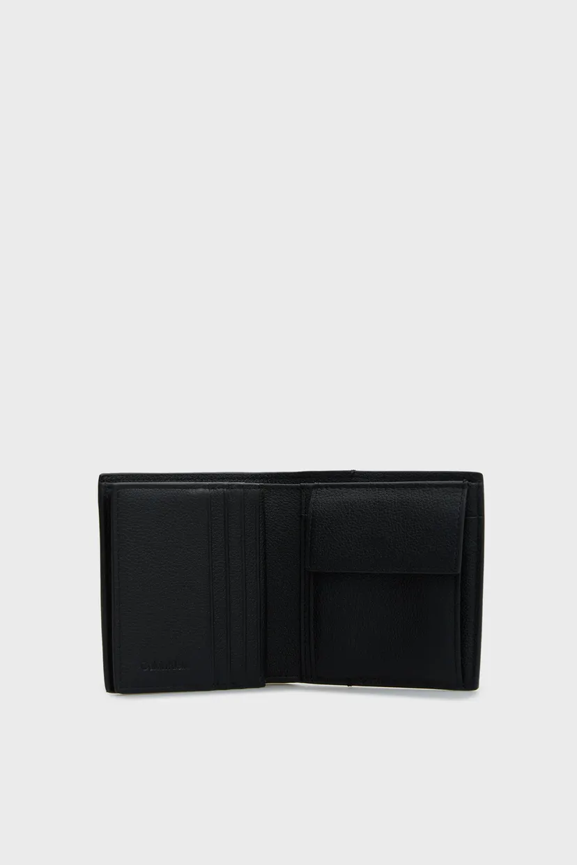 Чоловічий чорний шкіряний гаманець з візерунком EMBLEM AOP COATED BILLFOLD W/ CO 4