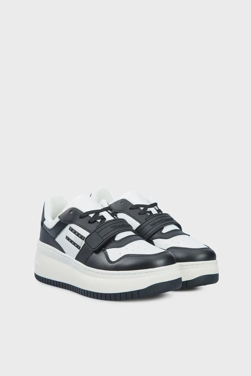 Женские кожаные сникерсы TJW RETRO BASKET FLATFORM VELCRO 3