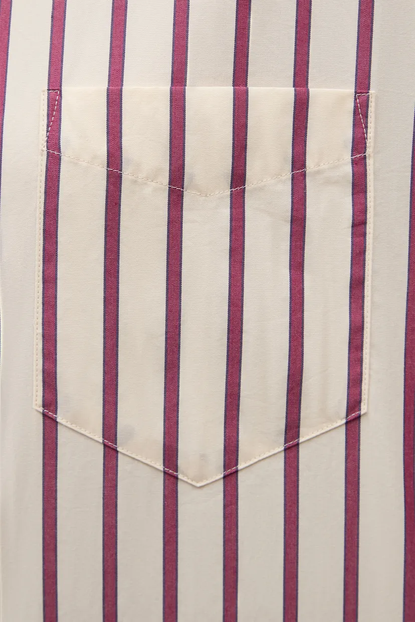 Женская бежевая рубашка в полоску REL STRIPED POPLIN SHIRT 3