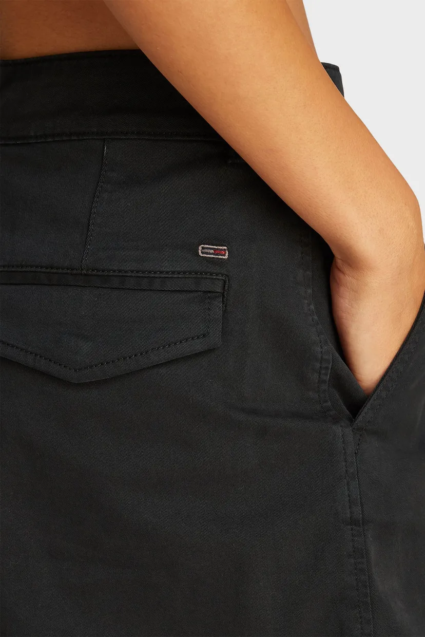 Женская черная юбка TJW MINI FRONT PLEATS 4