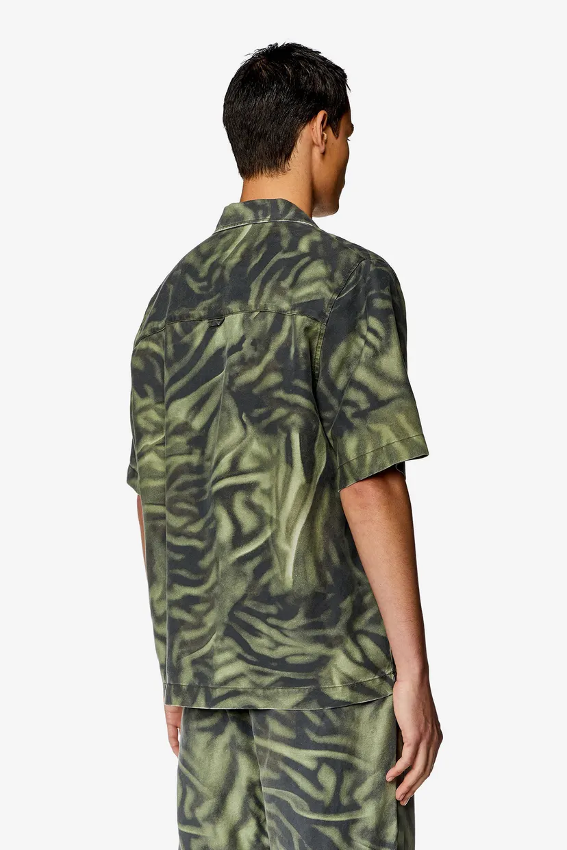 Чоловіча зелена сорочка з візерунком S-SAM-ZEBRA CAMICIA 3