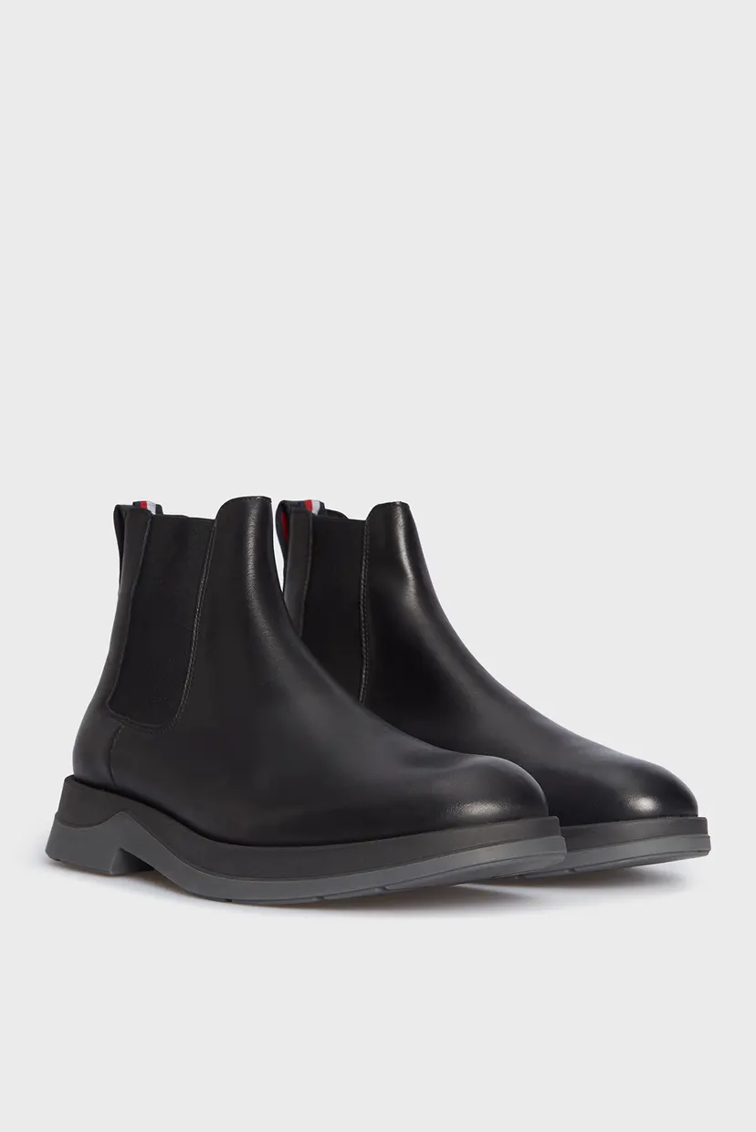 Мужские черные кожаные челси LIGHT HILFIGER LEATHER CHELSEA 3